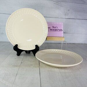 Threshold Target FAIRLEE Cream Emboss Bead Portugal Stoneware Salad Plates Set 2
